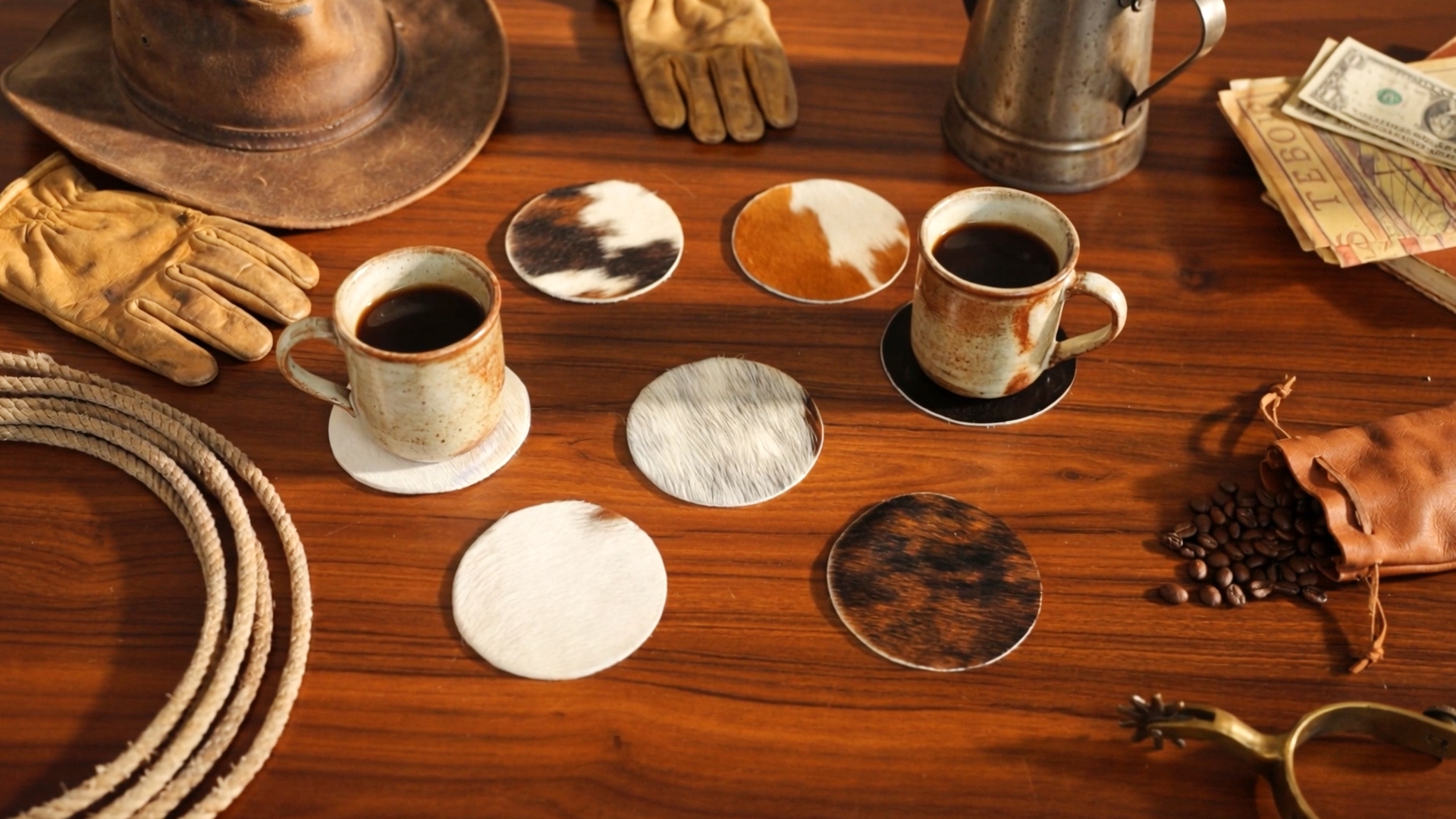 Amazon.com: Hushee 12 Pcs Cowhide Coasters Round Natural Leather